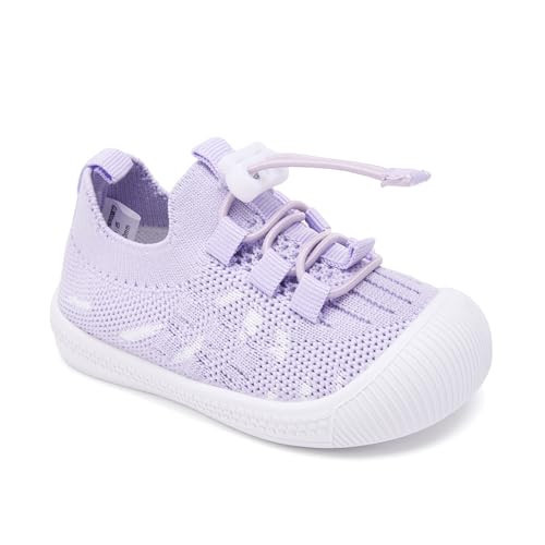 BMCiTYBM Baby Walking Shoes Infant Boy Girl Slip On Sock Sneakers Breathable Lightweight for Indoor Outdoor Slippers 6 9 12 18 24 Months Purple Size 5 Toddler | Amazon (US)