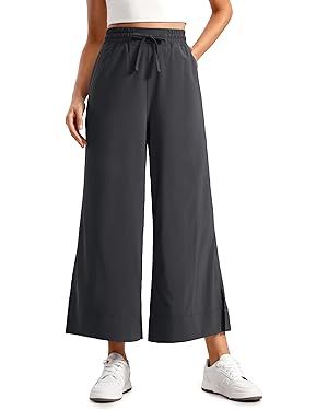 CRZ YOGA Lightweight Wide Leg Cropped Pants for Women High Waisted Loose Casual Lounge Travel Wor... | Amazon (US)