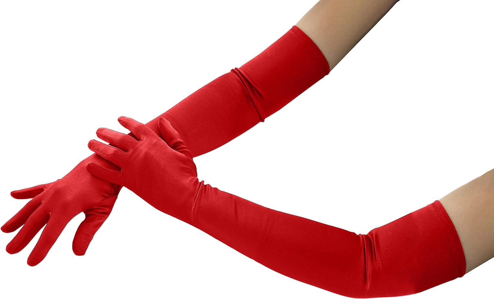 4E's Novelty 21" Elbow Length Satin Long Gloves for Women Costume Accessories Roaring 1920's Flap... | Amazon (US)
