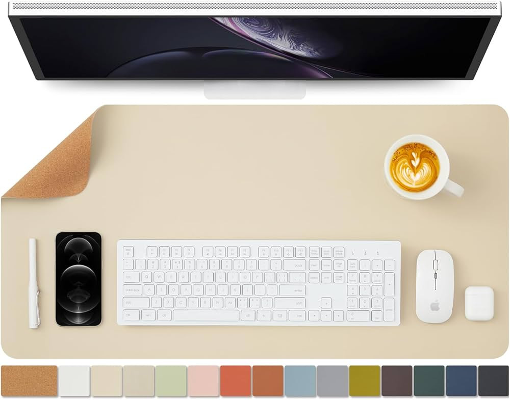 Cork Desk Mat - Dual-Sided Desk Pad for Office and Home - Desk Organization and Accessories - Ide... | Amazon (US)