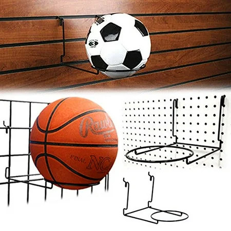 Slatwall, Pegboard, Gridwall Ball Display with 6"" Ring - Retail Ball Holding Rack - Black - 2 Pack | Walmart (US)