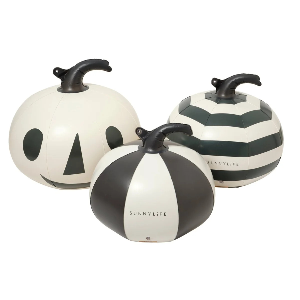 Light Up Black & White Inflatable Halloween Pumpkins Set of 3 | SUNNYLIFE US