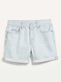 High-Waisted Slouchy Straight Non-Stretch Jean Shorts for Women -- 5-inch inseam | Old Navy (US)