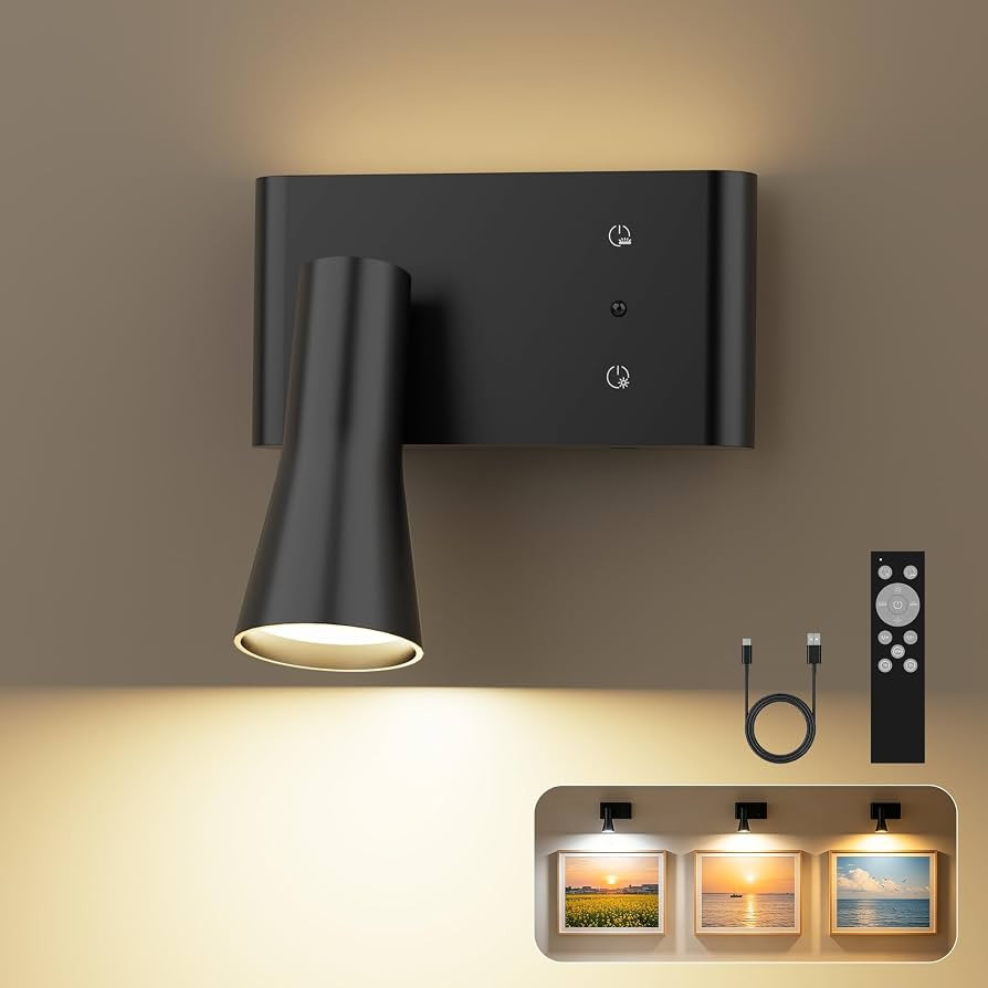 Kitloo Picture Lights for Wall 10000mAh Rechargeable with 3CCT Dimmable     Remote Control, Cordl... | Amazon (US)