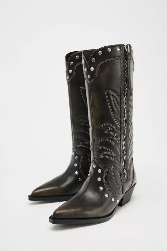 COWBOY STUDDED BOOTS | Zara US