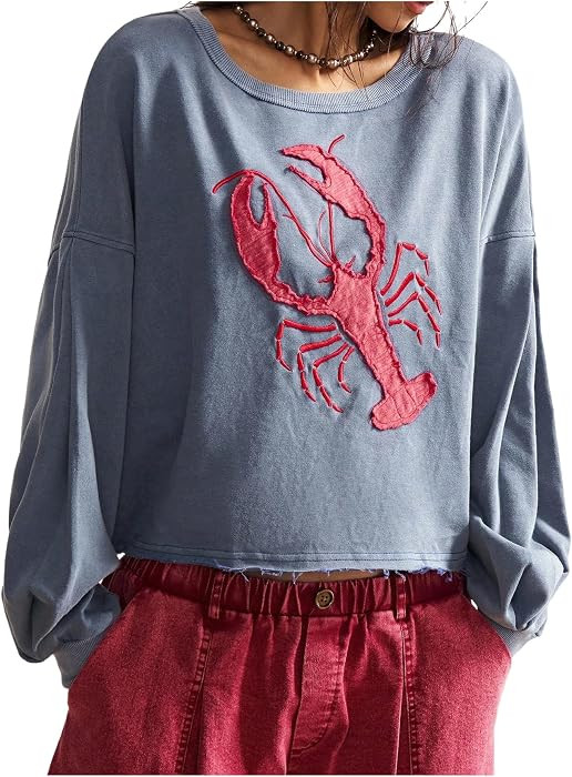 SOLY HUX Women's Lobster Graphic Tees Vintage Sweatshirts | Amazon (US)
