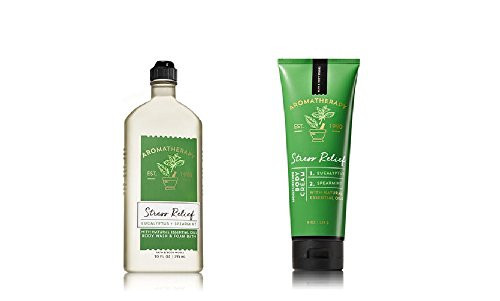 Bath Body Works ~ Aromatherapy ~ Stress Relief - Eucalyptus & Spearmint ~ Bundle ~ Body Wash & Foam Bath 10oz. & Body Cream 8 oz | Amazon (US)