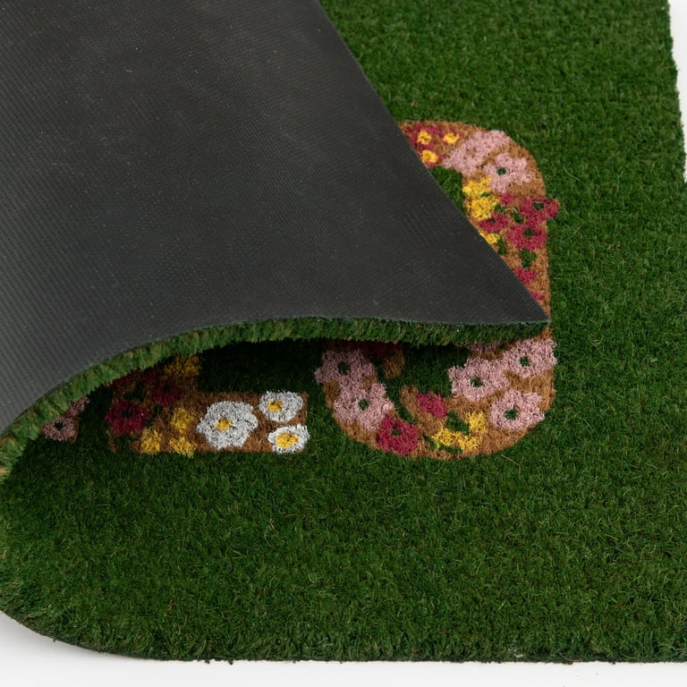 Mainstays Hello Flower Garden Outdoor Coir Doormat, 18"x30" | Walmart (US)