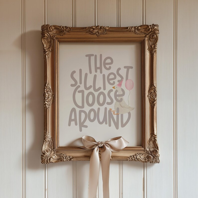 The Silliest Goose Around Wall Art | ONE Silly Goose Birthday Decor | Printable Party Decor | Sil... | Etsy (US)