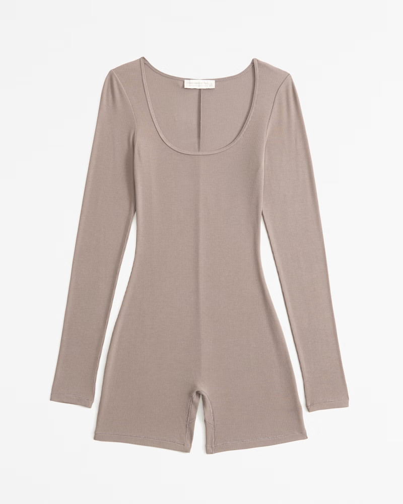 Women's Lounge Long-Sleeve Romper | Women's Intimates & Sleepwear | Abercrombie.com | Abercrombie & Fitch (US)