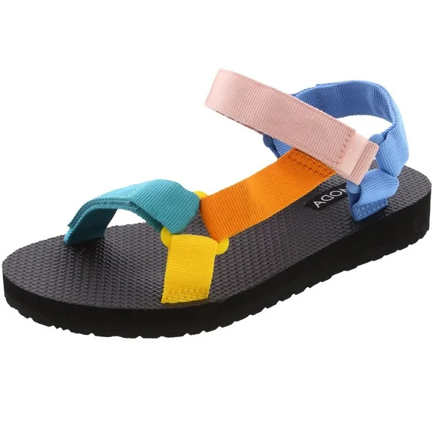 SNJ Women's Open Toe Slide Flat EVA Foam Hook and Loop Sandal - Walmart.com | Walmart (US)