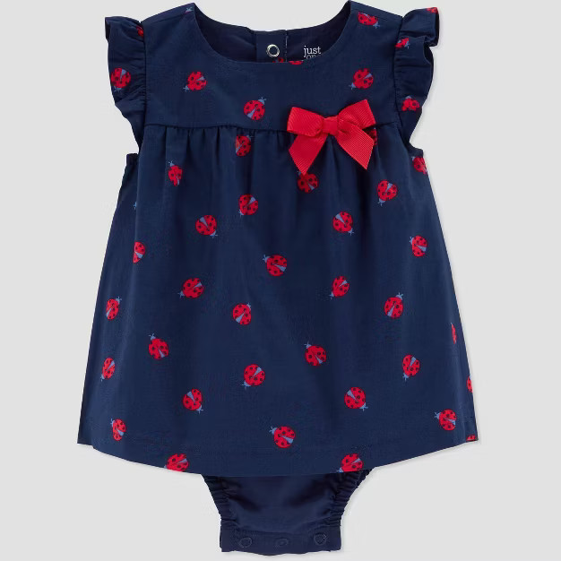 Baby Girls' Ladybug Sunsuit - Just One You® made by carter's Navy | Target