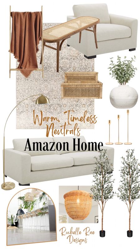 Warm Cozy Neutral Living Room Decor - Cane & Rattan, Olive Trees, neutral furniture 

#LTKstyletip #LTKFind #LTKhome