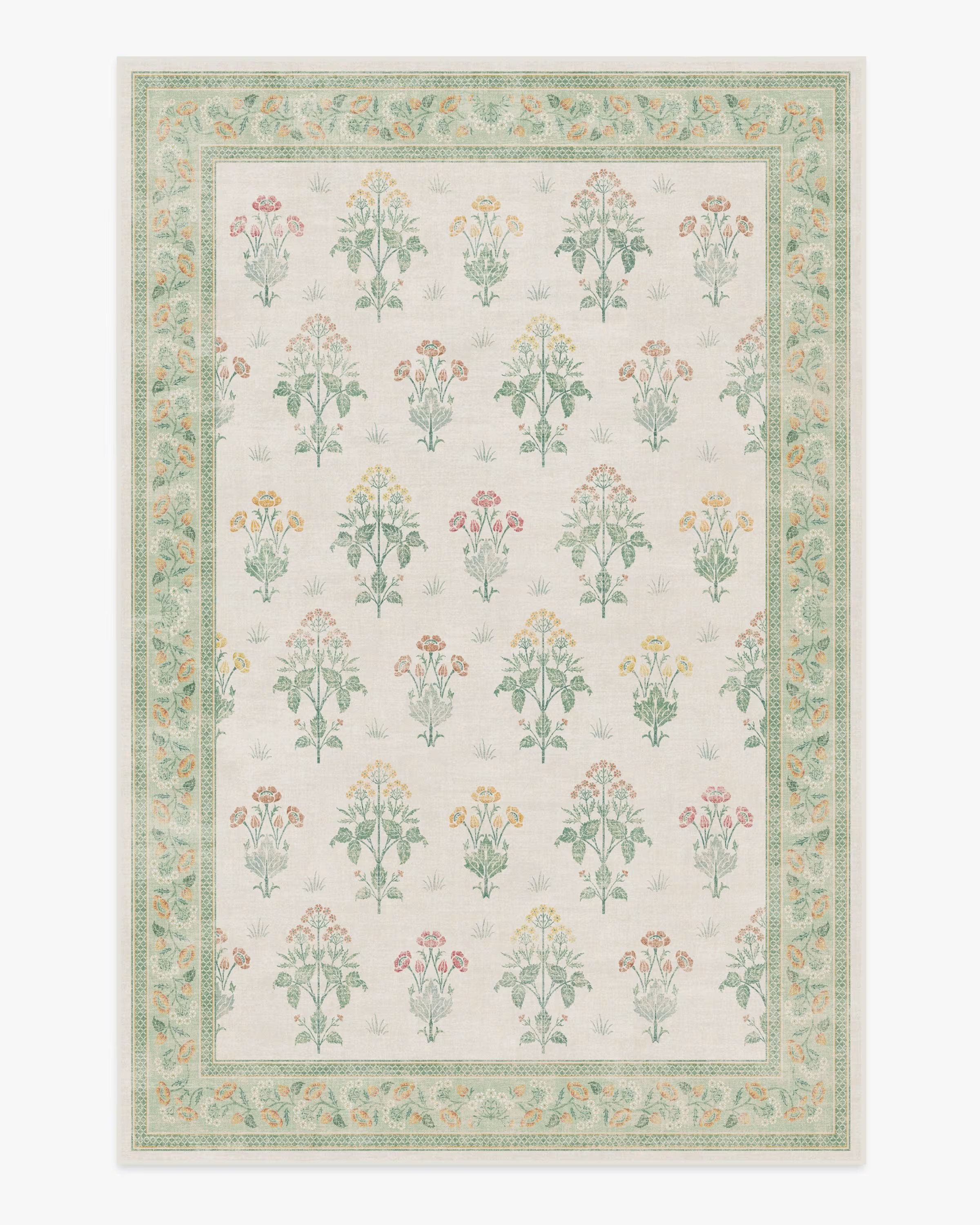 Morris & Co. Meadow Sweet Ivory & Green Rug | Ruggable | Ruggable