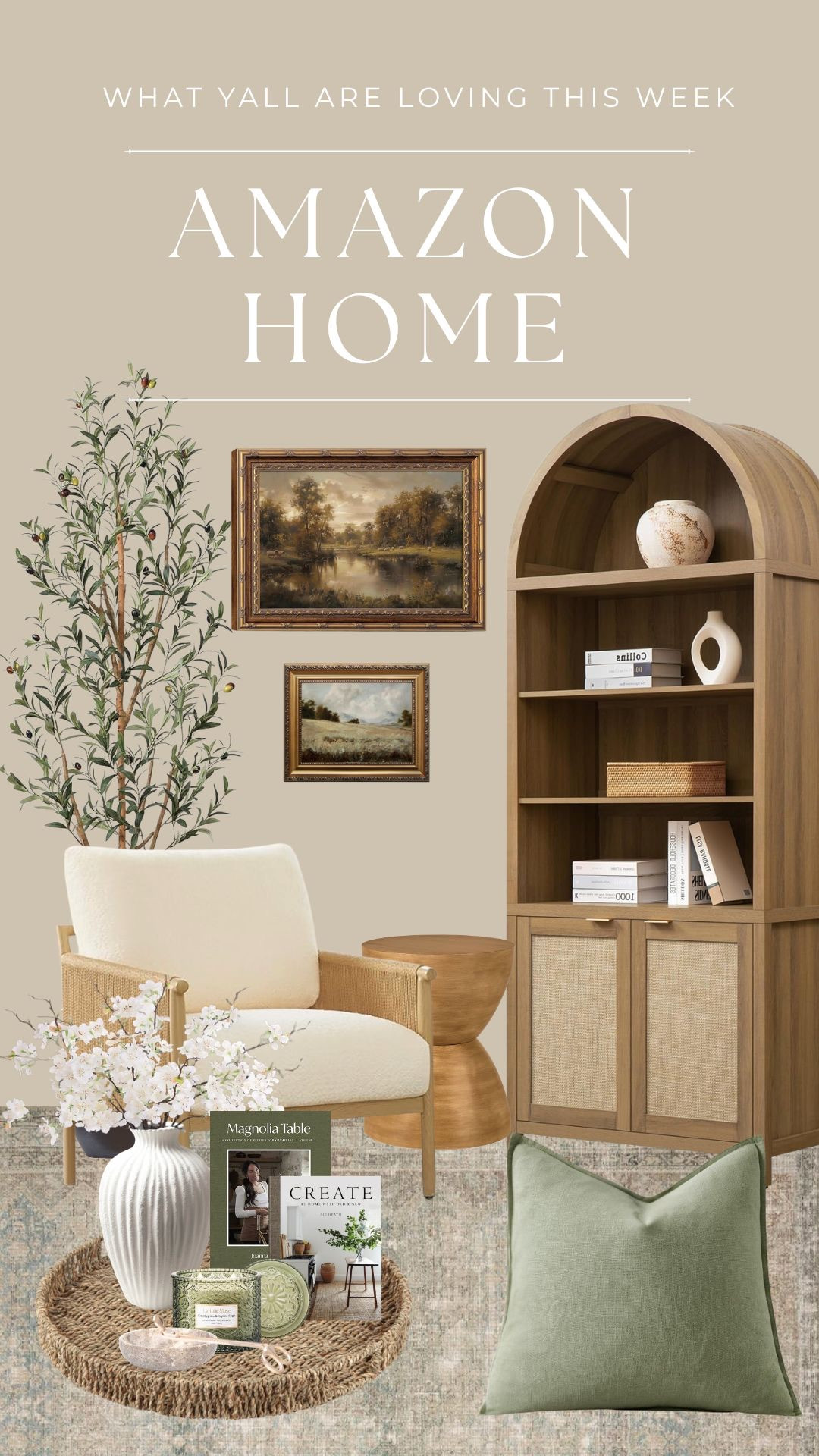 Amazon furniture finds to refresh your space for any season! Loving these greens with the light wood creating calm vibes! 
• 
• 
• 
coffee table books, table side decor, wall art, area rug, living room inspo 

 #LTKSeasonal #LTKHome