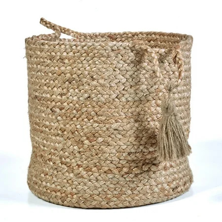 LR Home Natural Jute - 19" X 19" X 19" Montego Solid Decorative Storage Basket | Walmart (US)