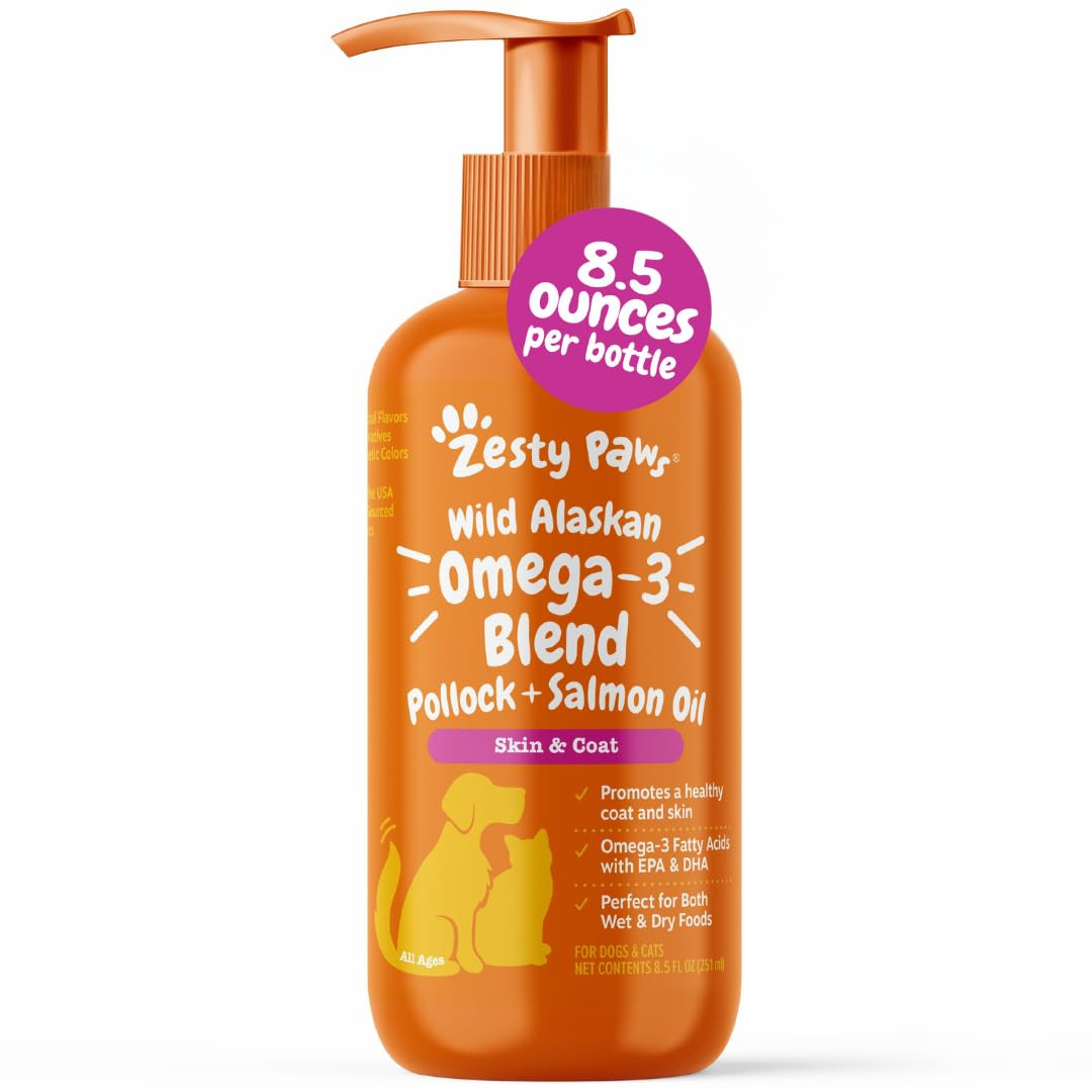 Zesty Paws Wild Alaskan Omega-3 Blend Pollock + Salmon Oil for Dogs and Cats- Skin and Coat Suppo... | Amazon (US)