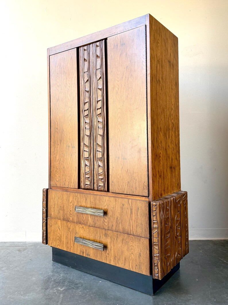 Mid Century Modern Brutalist Witco Style Highboy Chest Dresser - Etsy | Etsy (Global)