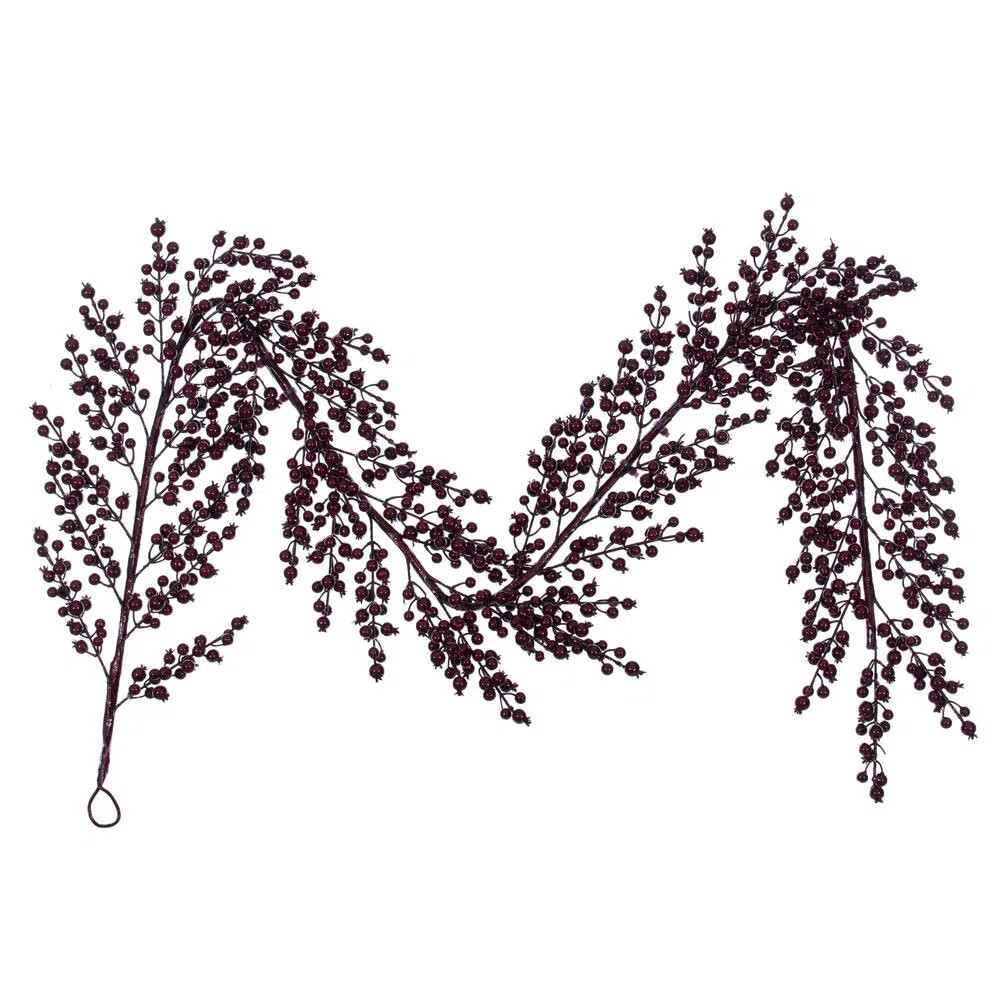 Primrue 72" Burgundy Crab Apple Mixed Berry Garland | Wayfair North America