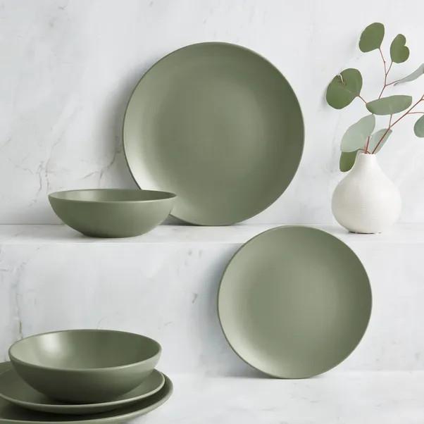 Stoneware 12 Piece Dinner Set | Dunelm