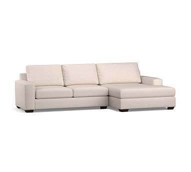 Big Sur Square Arm Upholstered Sofa with Double Chaise Sectional | Pottery Barn (US)