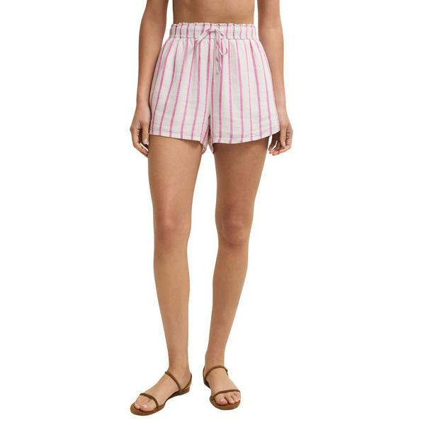 Women's Z Supply The Perfect Linen Striped Shorts Small Spanish Rose | Scheels Sports