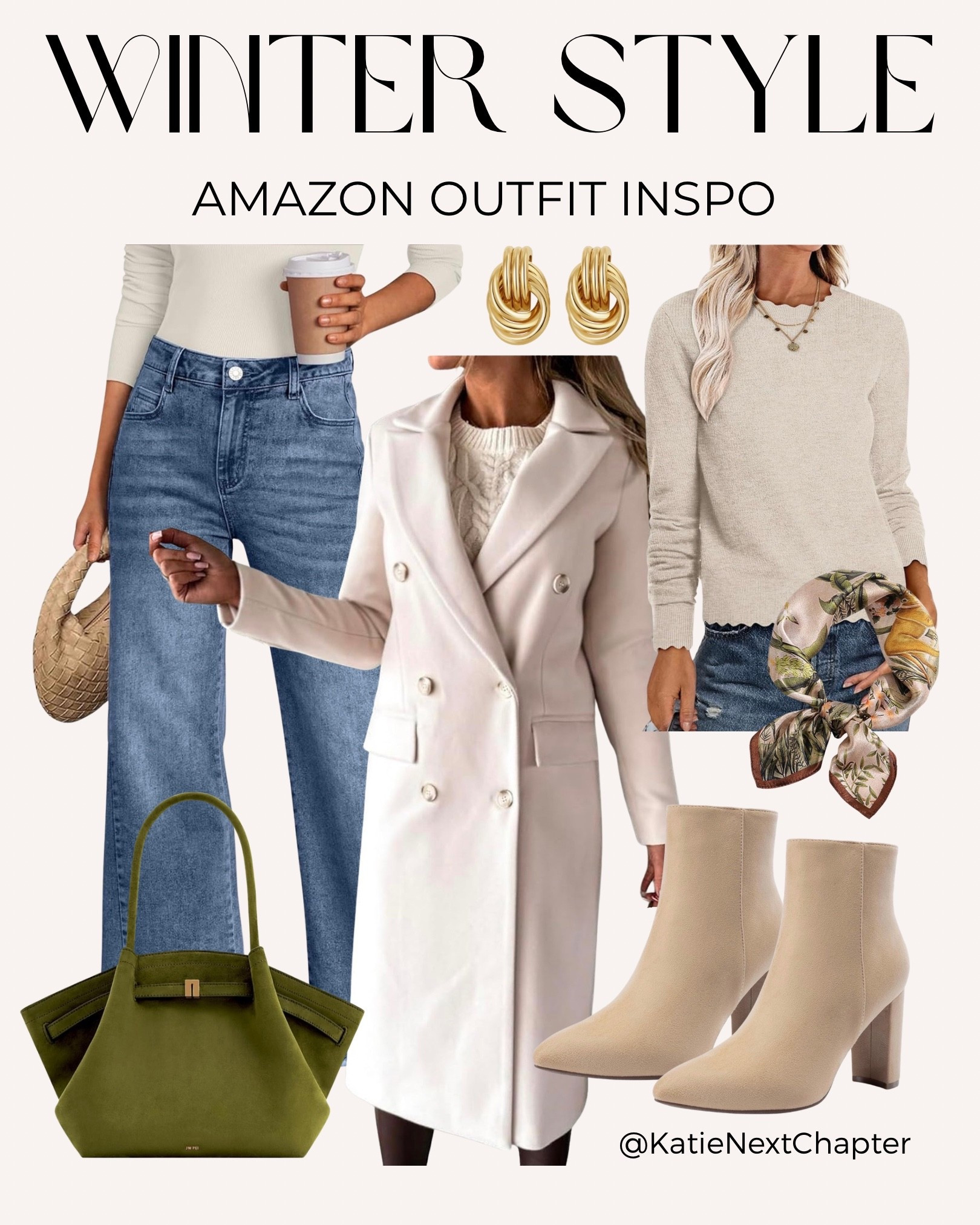 Winter neutrals done right 🤍 Amazon pieces I’m wearing on repeat—classic denim, a tailored coat, and the prettiest neutral booties. Easy, elevated, and all budget-friendly. 

#LTKFindsUnder50 #LTKootd #LTKWorkwear