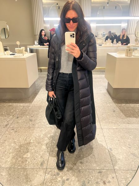 Puffer coat, lug sole boots, black jeans, Chicago outfit, cold weather outfit 

#LTKtravel #LTKstyletip