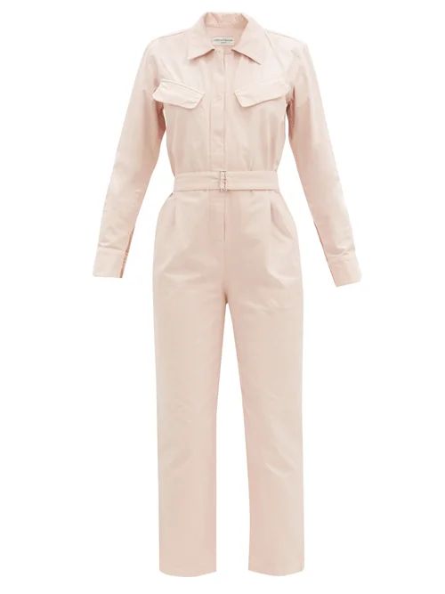 Officine Générale - Serine Garment-dyed Cotton Jumpsuit - Womens - Light Pink | Matches (US)