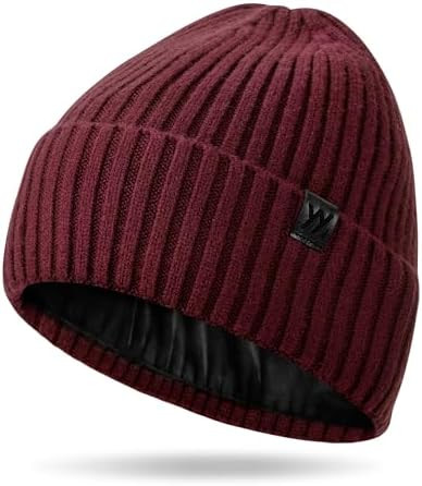 Winter Beanie Hat for Men & Women, Fleece Lined Thermal Knit Hat Ski Beanie Skull Cap Cuffed Cap ... | Amazon (US)