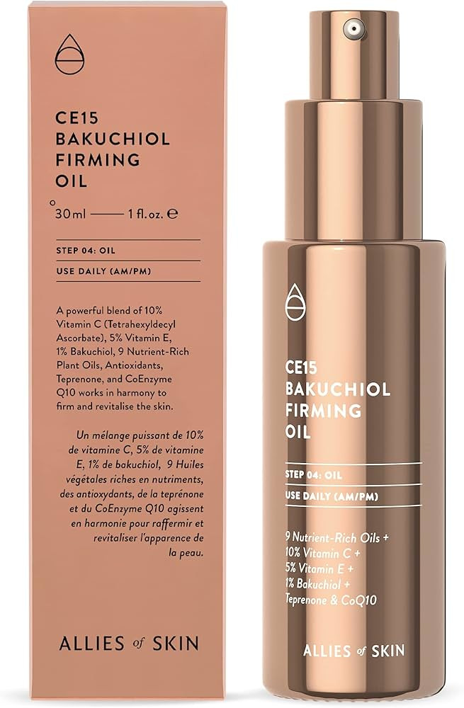 Allies of Skin CE15 Bakuchiol Firming Oil: Firming Facial Oil with 10% Vitamin C, 5% Vitamin E, 1... | Amazon (US)