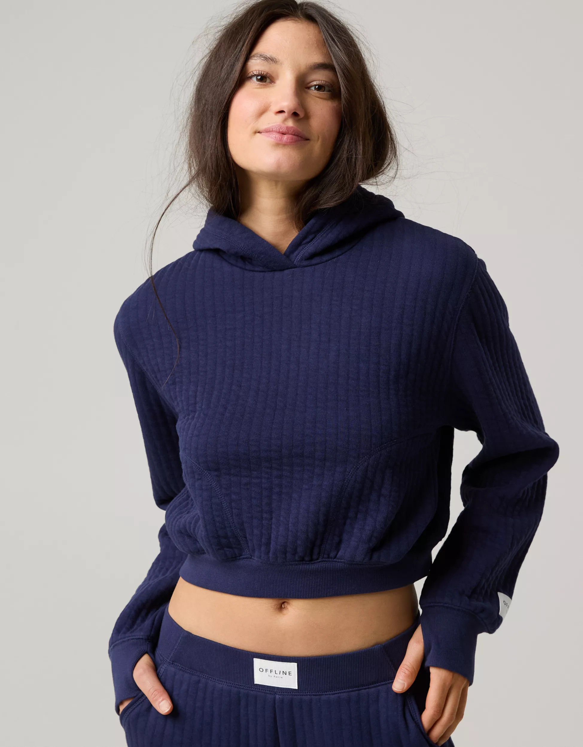 OFFLINE By Aerie Coffee Run Cropped Hoodie | American Eagle Outfitters (US & CA)