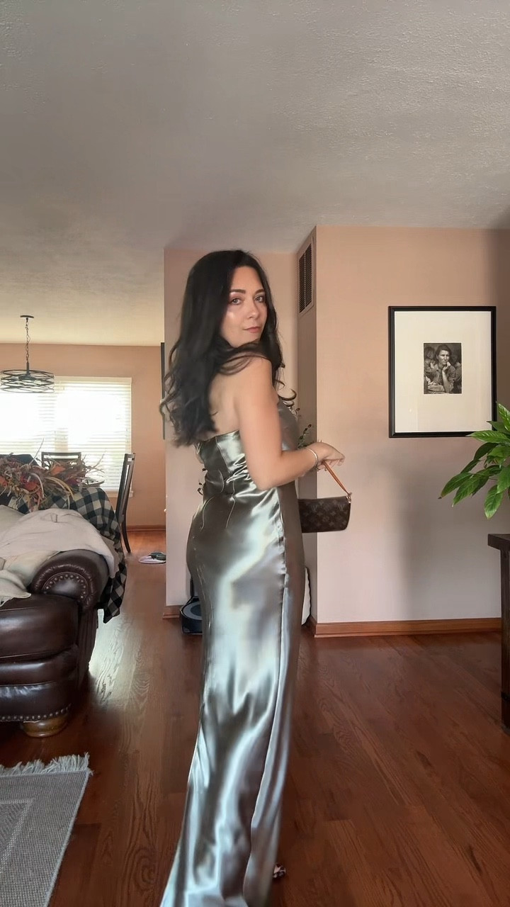 Sage green satin for wedding season 🌿✨ This strapless dress is such a timeless guest look — romantic, sleek, and perfect for dancing all night. Linked my exact outfit + similar styles in every price range! #weddingguestoutfit #LTKwedding #satintrend

#LTKSeasonal #LTKWedding #LTKSaleAlert