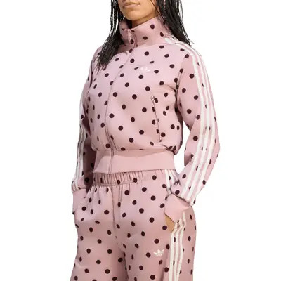 adidas Originals Firebird Polka Dot Satin Track Jacket in Black at Nordstrom, Size X-Small | Nordstrom