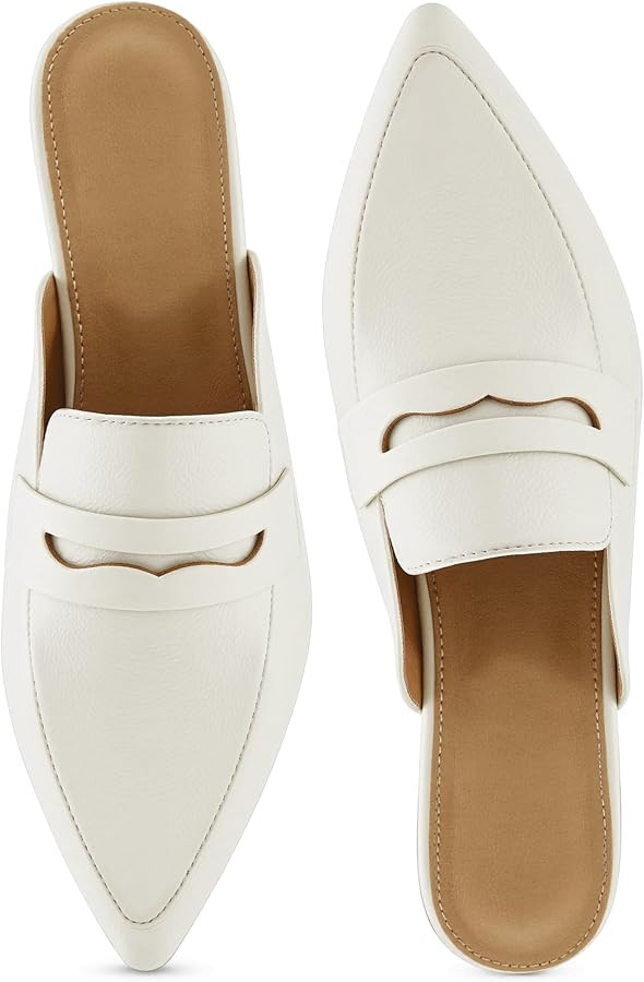 Mules for Women Slingback Flats: Comfortable Pointed Toe Backless Loafers Business Casual Shoes D... | Amazon (US)