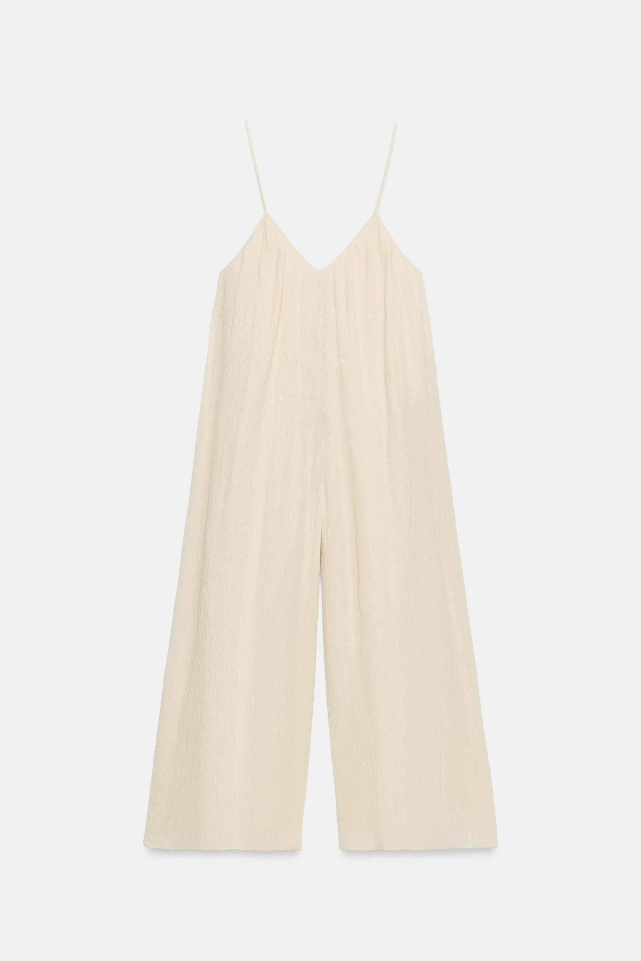 LONG TEXTURED STRAP JUMPSUIT | Zara US
