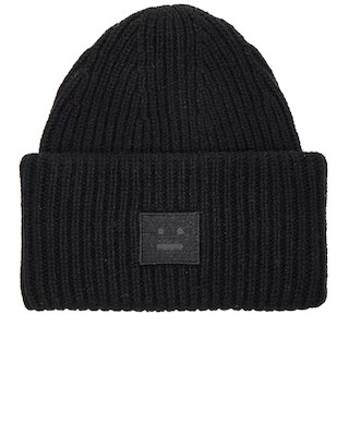 Acne Studios Beanie in Black | FWRD | FWRD 