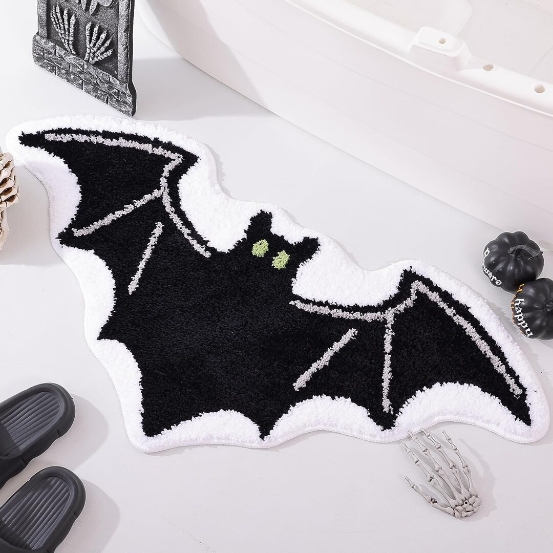Bat Rug Bat-shaped Rug Gothic Decor Spooky Bath Mat - Etsy | Etsy (US)