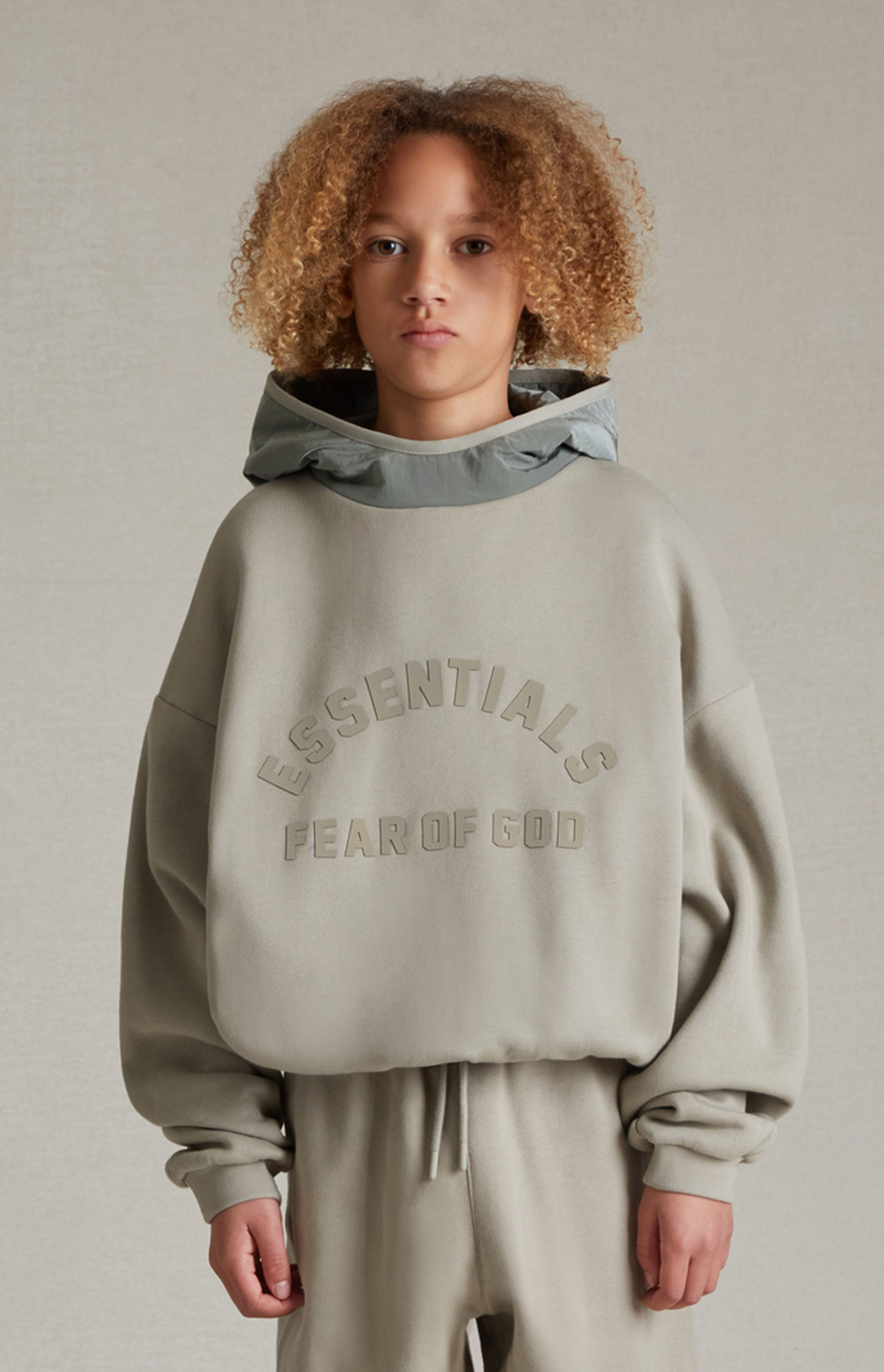 Kids Fear of God Essentials Seal Nylon Fleece Hoodie | PacSun