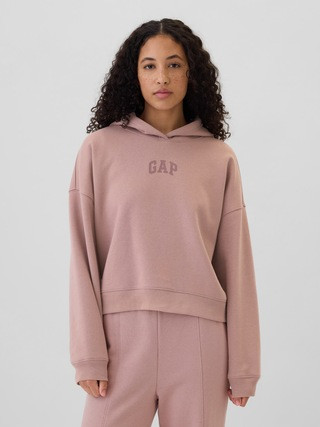 Relaxed Gap Mini-Logo Cropped Hoodie | Gap Factory