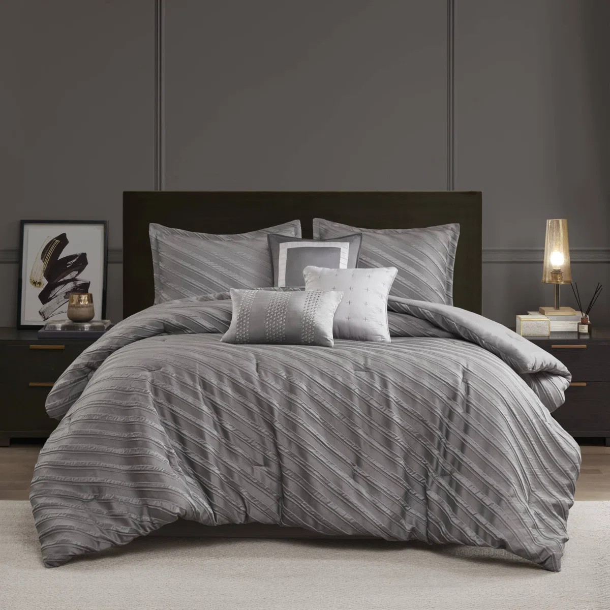 Riva Luxury Jacquard 7 Piece Comforter Set | Wayfair North America