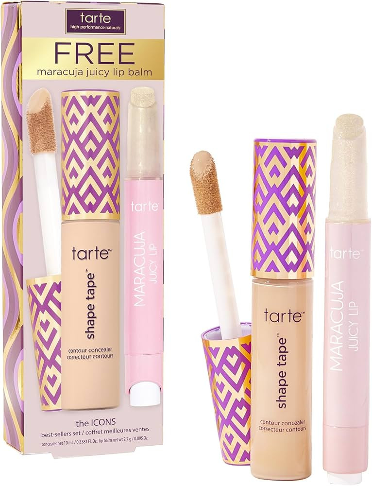 tarte icons shape tape concealer & maracuja juicy lip duo – Full Coverage Concealer for Dark Ci... | Amazon (US)