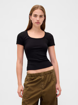 Modern Rib Scoop Crop T-Shirt | Gap (US)