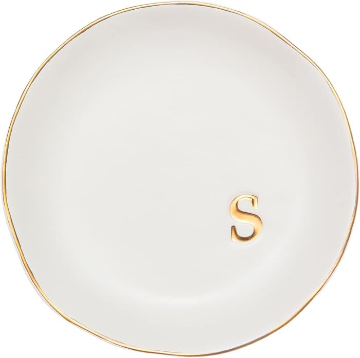 COLLECTIVE HOME - Ceramic Jewelry Tray, Decorative Trinket Dish for Rings Earrings Necklaces Brac... | Amazon (US)