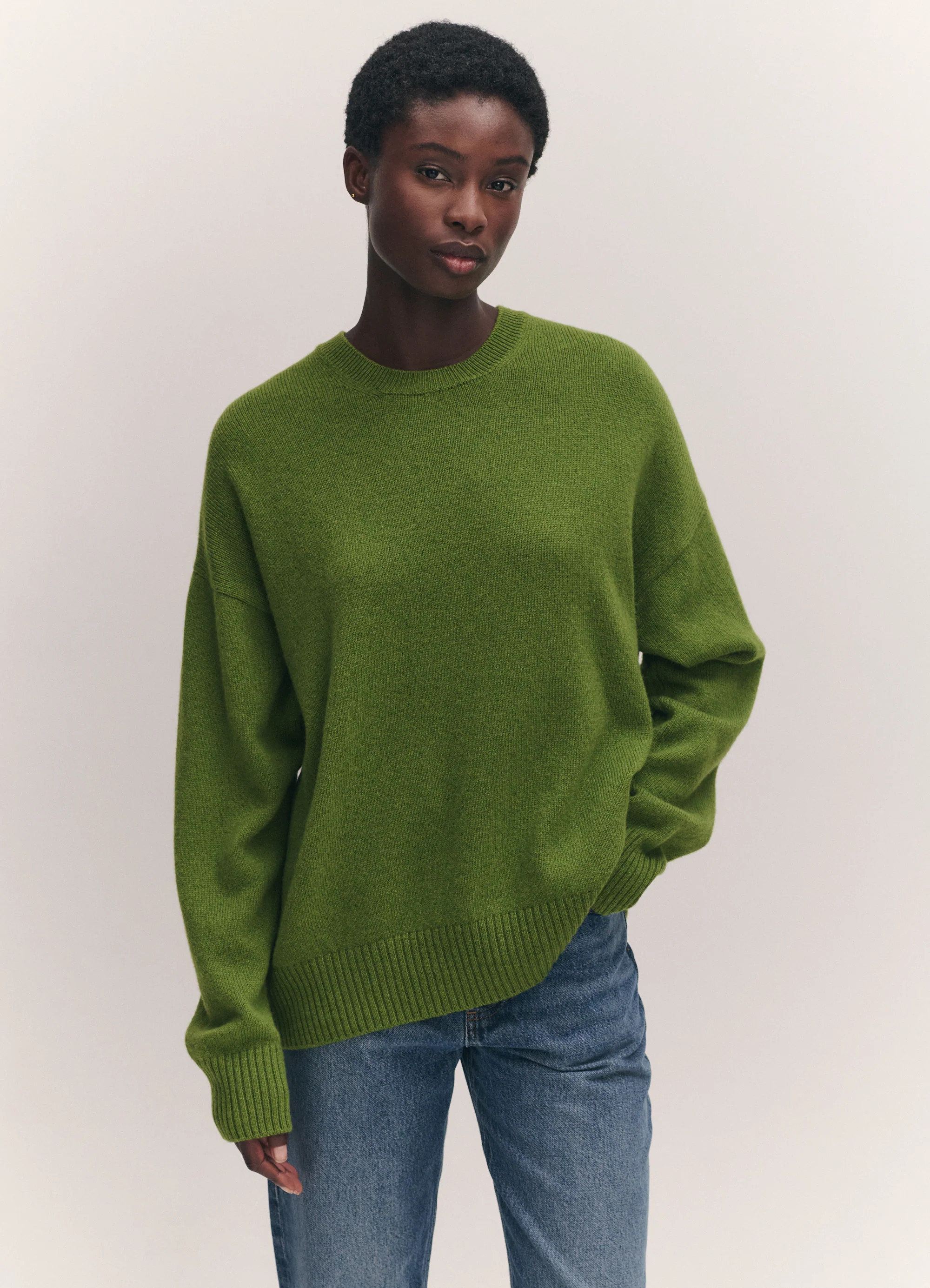 Innes Slouch Crewneck in Pickle Green | & Daughter (Global)
