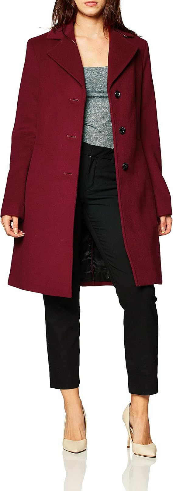 Calvin Klein womens Classic Cashmere Wool Blend Coat | Amazon (US)