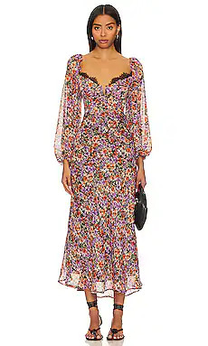 ASTR the Label Sylvie Dress in Orange & Purple Floral from Revolve.com | Revolve Clothing (Global)