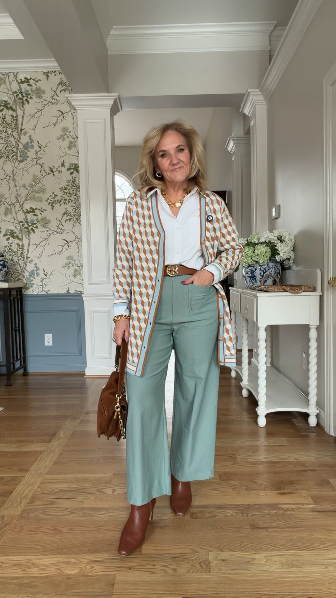 Amazon finds. Sweater size medium 
Pants I did size up to a 30 

Blouse is a performance poplin wearing size small

#LTKootd #LTKOver40 #LTKWorkwear