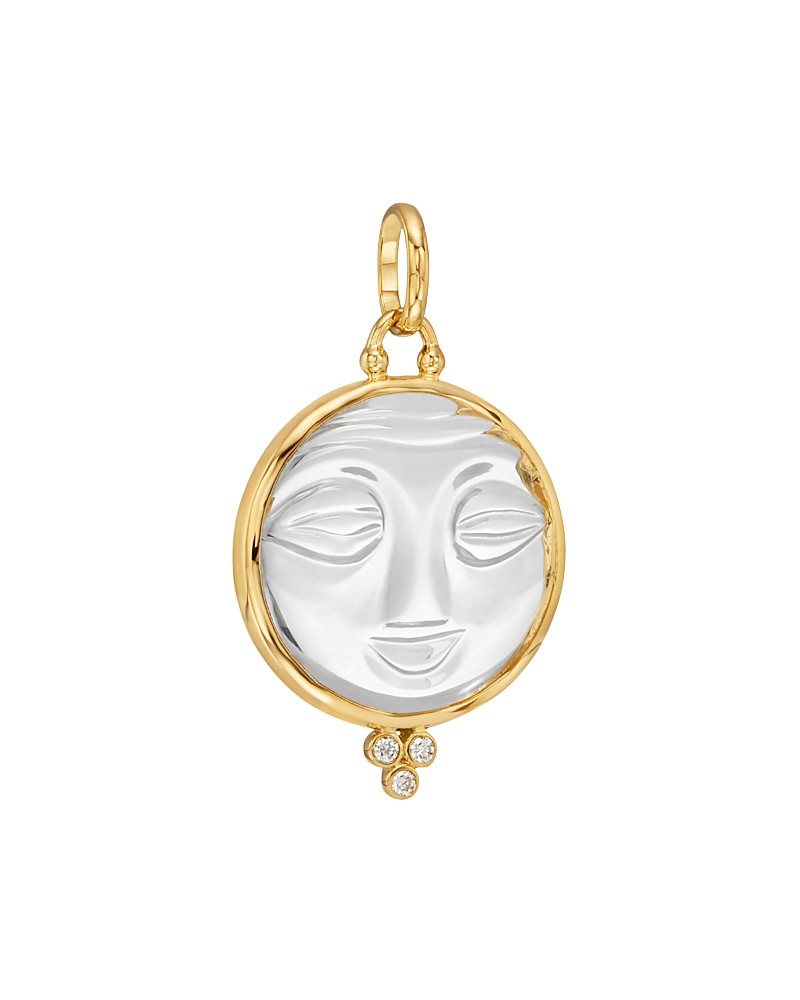 Temple St. Clair 18K Yellow Gold Large Carved Crystal Moonface Pendant with Diamonds | Bloomingdale's (US)