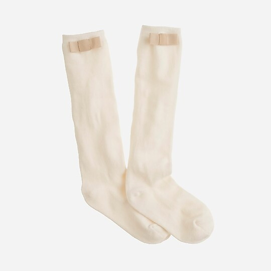 Girls' grosgrain bow knee-highs | J. Crew US